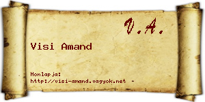Visi Amand névjegykártya